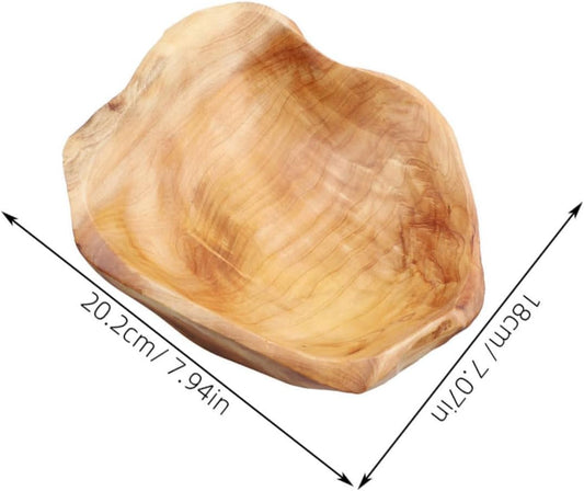 Wooden Serving Bowls, Rustic Wood Fruit Tray, Carved Salad Bowl, Decorative Keys Holder, Coffee Table Display