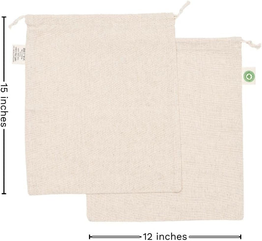 Reusable Linen Sourdough Bread Bags - 2 Pack Reusable, Undyed, Toxic-free, Washable and Perfect for Storing and Transporting Your Homemade Bread - Artisan Linen Bread Loaf Bags (2 Bags - 12”x15”)