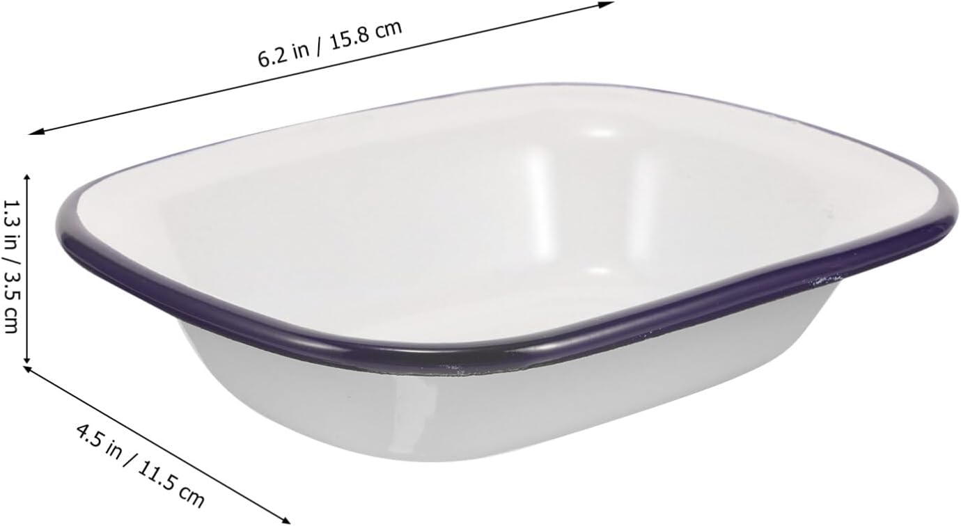 Alipis Enamelware Baking Pan, Roasting Dish for Oven, Enameled Steel Food Storage Container, Ideal for Baking Bread, Lasagna, and Turkey