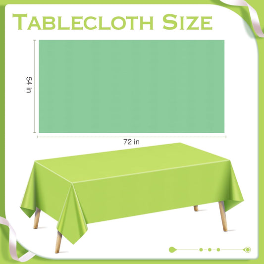 6 Pcs Blue & Orange & Green Series Rectangle Tablecloth, 54x72" Solid Color Waterproof & Spillproof Disposable Plastic Table Cover, Durable Party Tablecloth for Dining, Buffet, Picnic, Outdoor Event