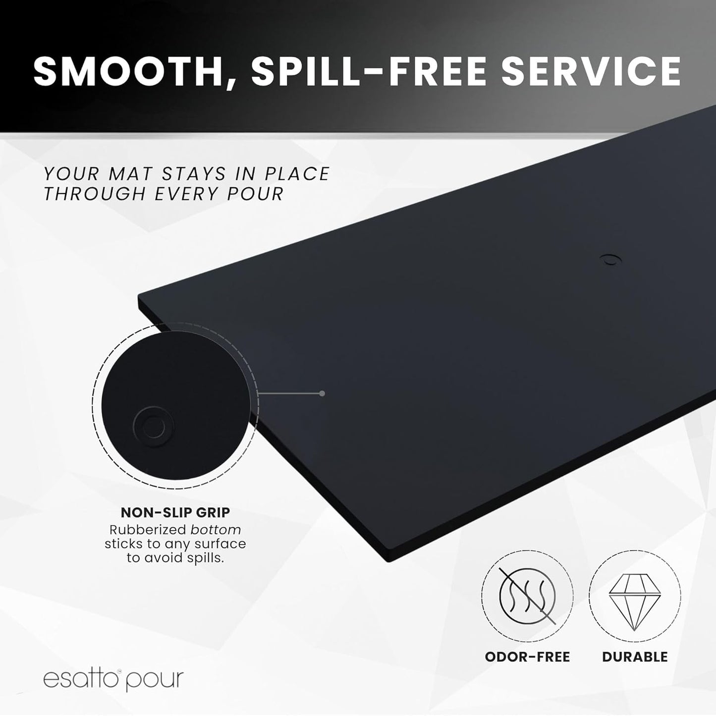 Essato Bar Mats for Countertop - Non-Slip Rubber Bar Mats for Bartending, Versatile Countertop Mats for Bars, Home, Coffee Shops, Kitchens - PVC Rubber Drying Bartender Barmat (6)