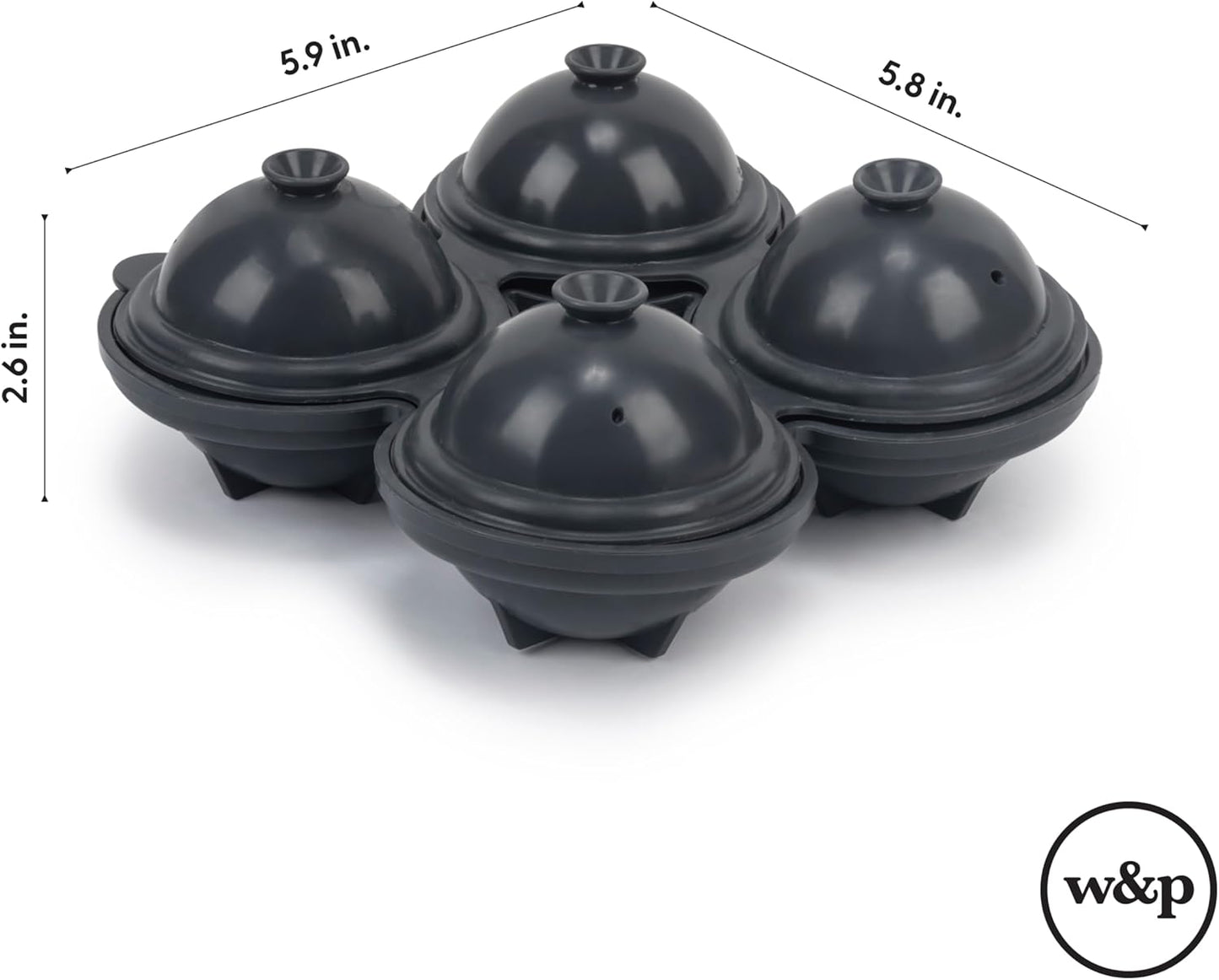 W&P Design Petal Ice Tray, Perfect Etched Spheres, Slow Melting for Whiskey and Cocktails, Food Grade Premium Silicone, Dishwasher Safe, BPA Free