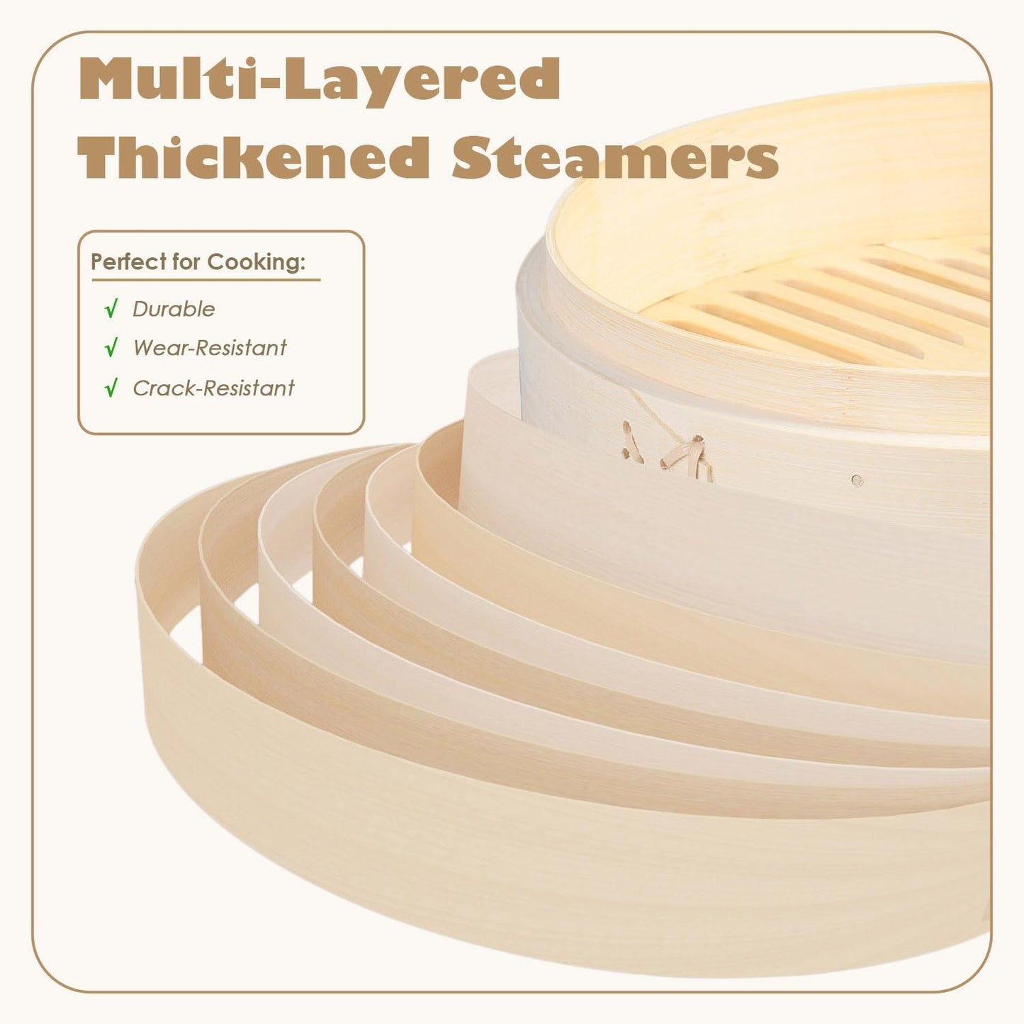 Bamboo Steamer Basket Set, 8-Inch 2-Tier Steamer for Cooking, Chopsticks Liners Sauce Dish Dumpling Making Tools, Steaming Asian Food, Bao Buns, Meat, Dim Sum, Rice, Vegetable Steam Pot