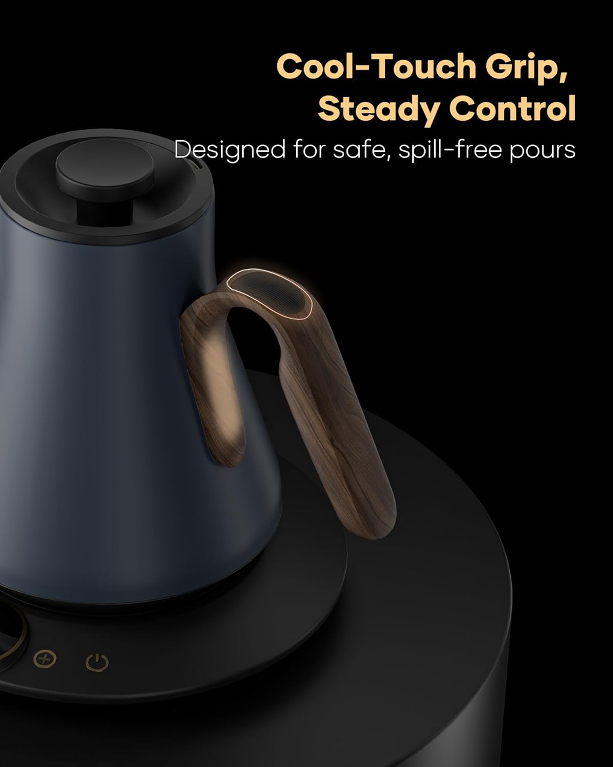 Cocinare FLOW B9 Gooseneck Electric Kettle, Precise Temperature Control for Pour-Over Coffee & Tea Brewing, Stainless Steel Interior, Rapid Heating for Boiling Water 1500W/0.9L (Picasso Blue)