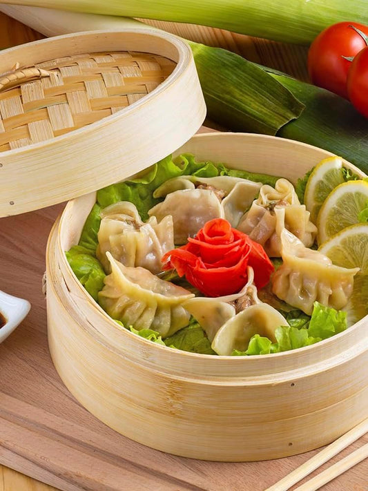 Bamboo Steamer Basket, 1/2 Layers Handmade Bamboo Dumpling Steamer, 10 Inch Lightweight Food Steamer Baskets Eco-Friendly Bamboo Steamer for Steaming Dumplings Vegetables Fish Rice