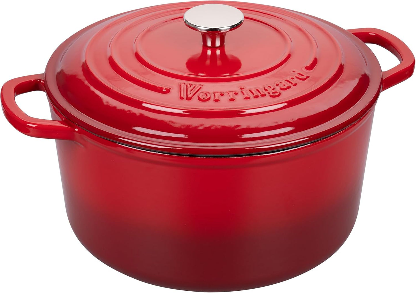 Enameled Cast Iron Dutch Oven Pot with Lid, for Sourdough Bread Baking, Round Dutch Ovens, 4.5 Quart, Red