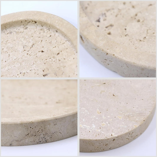 OOBOOB Oval Natural Marble Bathroom Tray for Decor Countertop, Marble Vanity Tray for Candles Perfume, Jewelry, Cosmetics, Elegant Vanity Organizer for Jewelry, Perfume