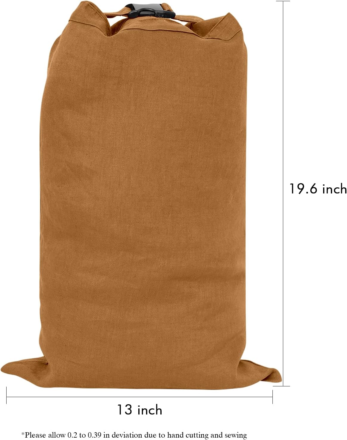 2 Pcs Reusable Linen Bread Bags with Zipper (Dark Yellow), 13 x 19.6 Inches, Plastic Free, Single Layer