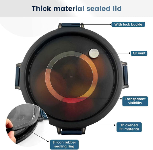 Daily Treasures Mixing Bowls with Airtight Clear Lids Set of 3,Thicker Stainless Steel Mixing Bowl Set,Nesting Bowls for Cooking, Prepping, Baking, Serving & Food Storage, Size 5, 3, 1.5QT