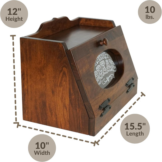 DutchCrafters Wooden Bread Box for Kitchen Countertop, Bread Storage for Homemade Bread Holder for Kitchen Counter - Amish Made in USA (Cherry with Michael's Cherry)