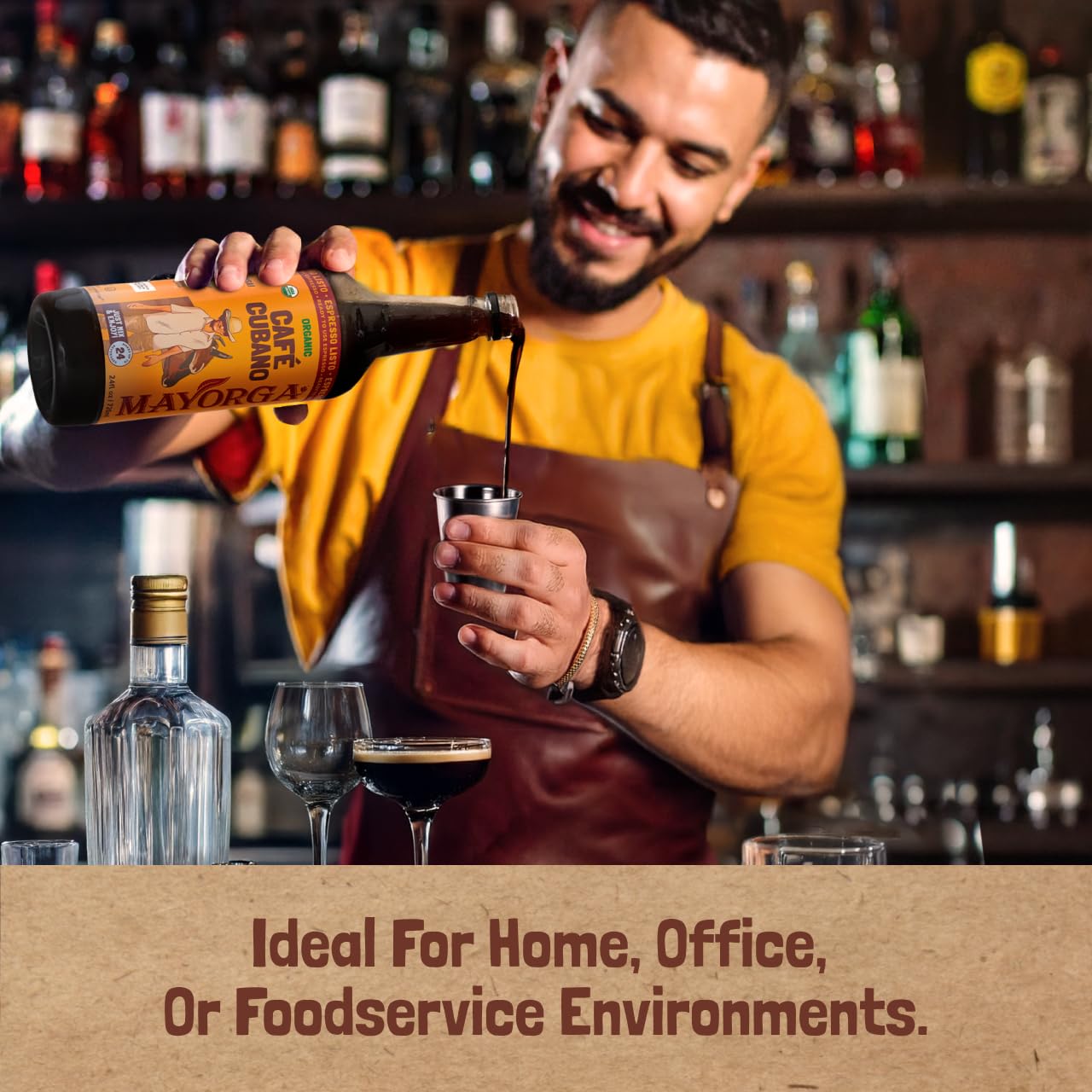 Mayorga Espresso Listo – Organic Espresso Ready-to-Drink Coffee, 24.35 fl oz Bottle, Bold Smooth Flavor, Cold Brew Style, Barista-Quality, Sustainably Sourced - 24 Servings