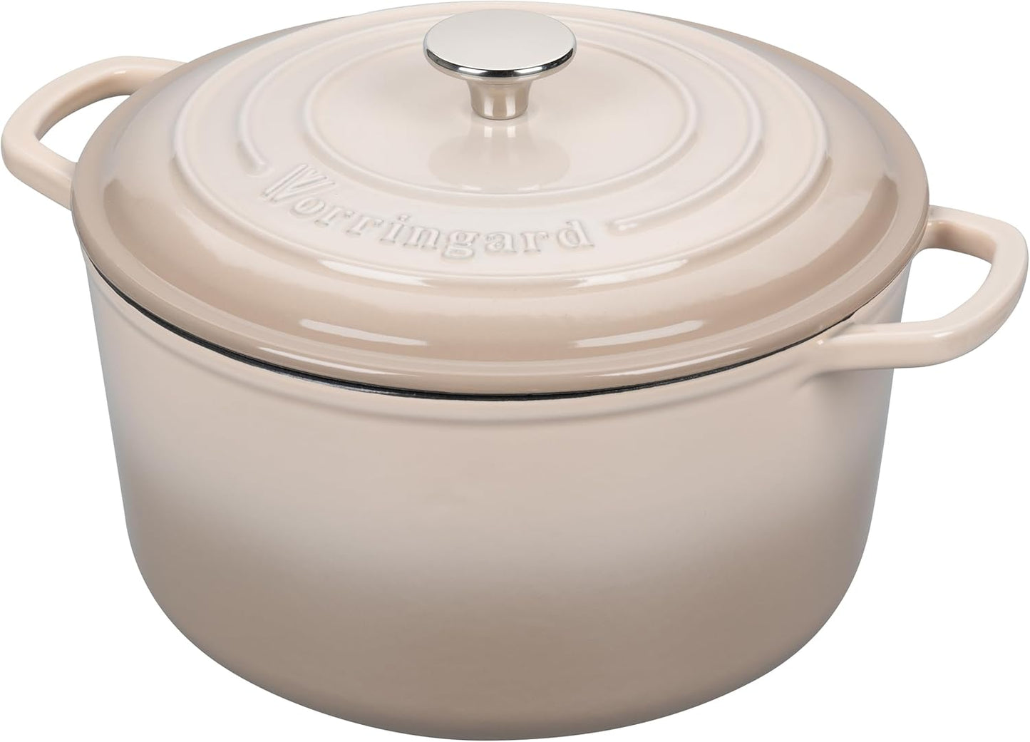 Enameled Cast Iron Dutch Oven Pot with Lid, for Sourdough Bread Baking, Round Dutch Ovens, 4.5 Quart, Latte