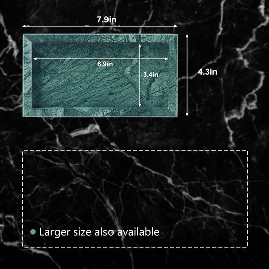 Natural Small Marble Vanity Tray, Luxury Stone Organizer for Bathroom & Kitchen | Holds Soap Dispenser, Jewelry, Perfume | Non-Resin, Non-Ceramic Décor