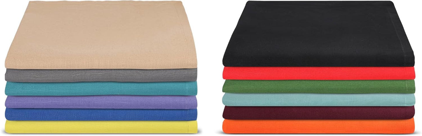 Urban Villa Cloth Napkins Set of 12 20x20 Inches 100% Cotton Napkins Cloth Washable Soft Durable Reusable Absorbent Table Dinner Napkins Cloth for Hotel Lunch Restaurant Weddings Parties-Multi Color