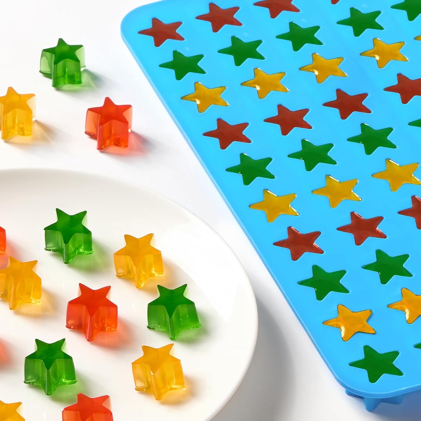 JOERSH Star Candy Molds Silicone Molds for Hard Candy, Gummy, Caramels, Chocolate, Ganache, Ice Cubes, 240 Cavity