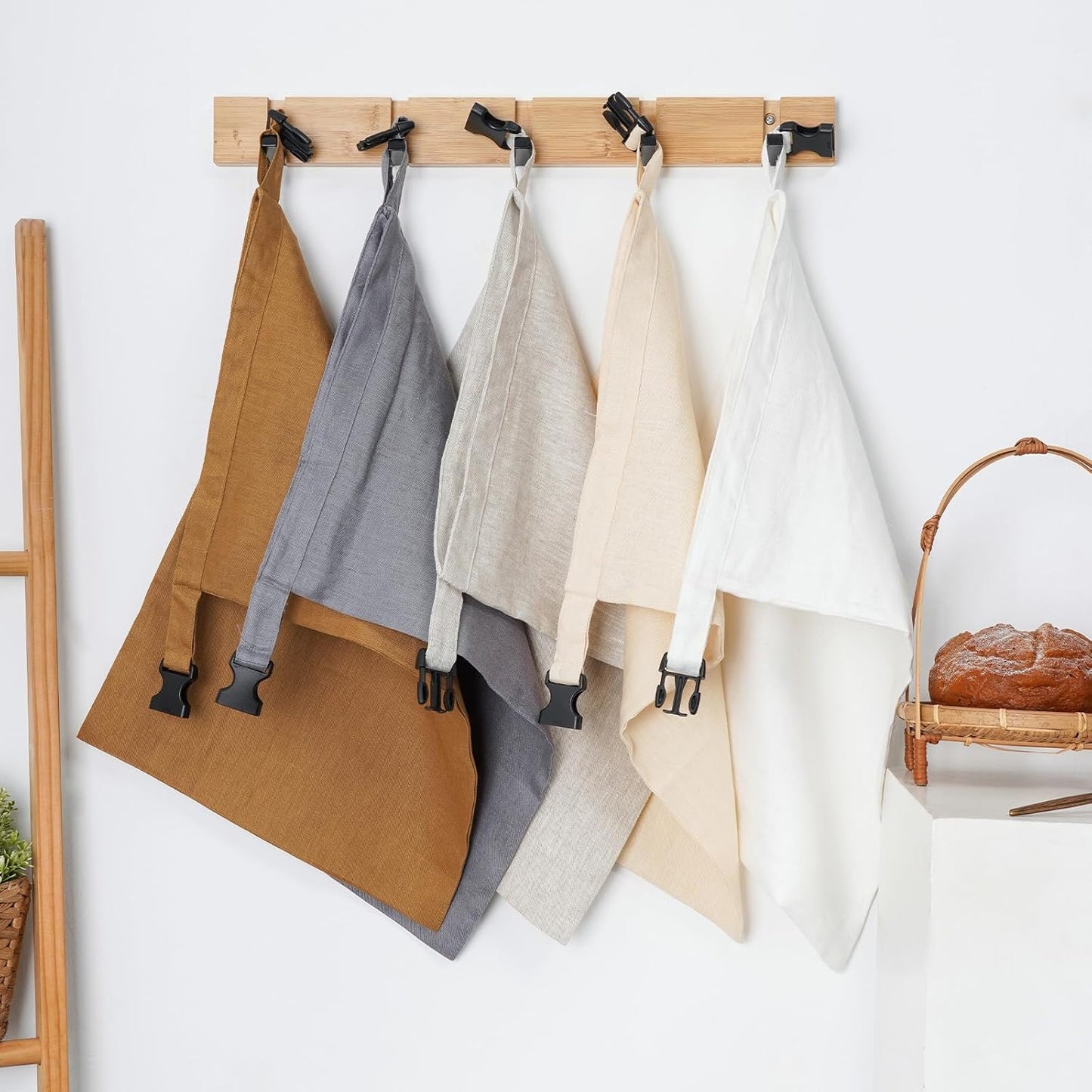 2 Pack 100% Linen Bread Bags for Homemade Bread Sourdough 13 x 19.6 Inch Reusable Bread Storage Bag 7.8 x 28.7 Inch for large Baguette (Light Apricot)