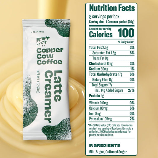 Copper Cow Coffee Pour Over Vietnamese Coffee Pouches + Sweetened Condensed Milk Creamers (8 Coffees & 8 Milk Creamers) | Classic Black Lattes, No Refrigeration Needed, Travel Friendly Ground Coffee