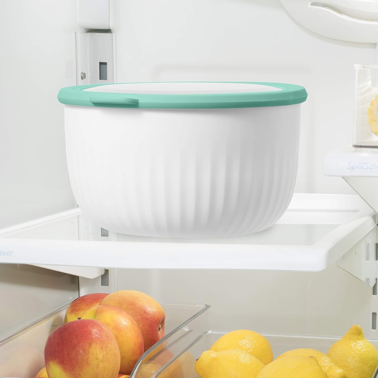 Oggi Prep, Store & Serve Plastic Bowl w/See-Thru Lid - Dishwasher, Microwave & Freezer Safe, (4 qt) Lt Gray w/Dk Gray Lid