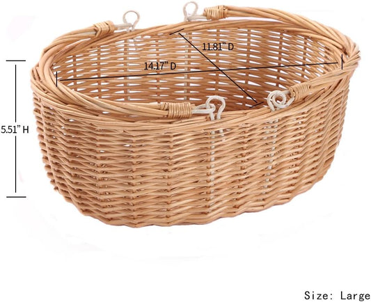 Wicker Picnic Baskets with Handles.Kingwillow. (Natural)