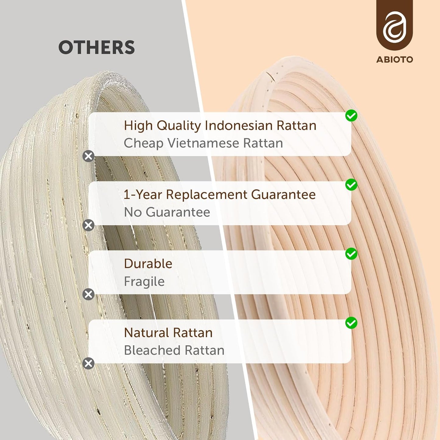 Bread Proofing Baskets for Sourdough Bread Baking - 7" and 9" Round Banneton Baskets with Liners, Made of the Finest Indonesian Rattan - Bake Perfect Artisan Bread Loaves at Home Like a Pro