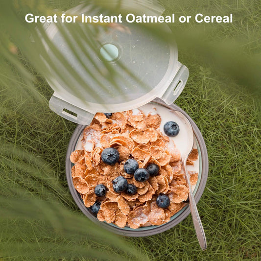 COLORCORAL Camping Bowl with Lid Collapsible Silicone Bowl and Foldable Stainless Steel Fork for Travel and Camping Microvave and Fridge Food Storage Bowl from (1200ML)…