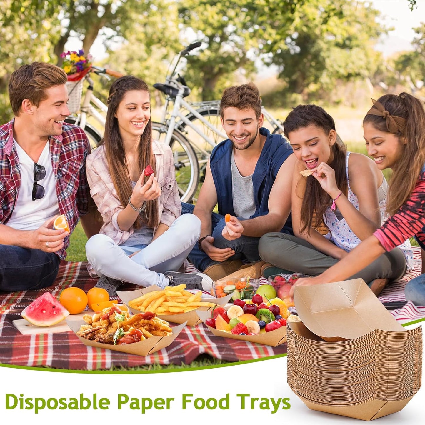 250 Pack Medium Paper Food Boats, 1lb Disposable Brown Kraft Paper Food Trays, Heavy Duty Serving Basket, Disposable Serving Boats for Party Snacks, Nachos, French Fries, Tacos, Popcorn