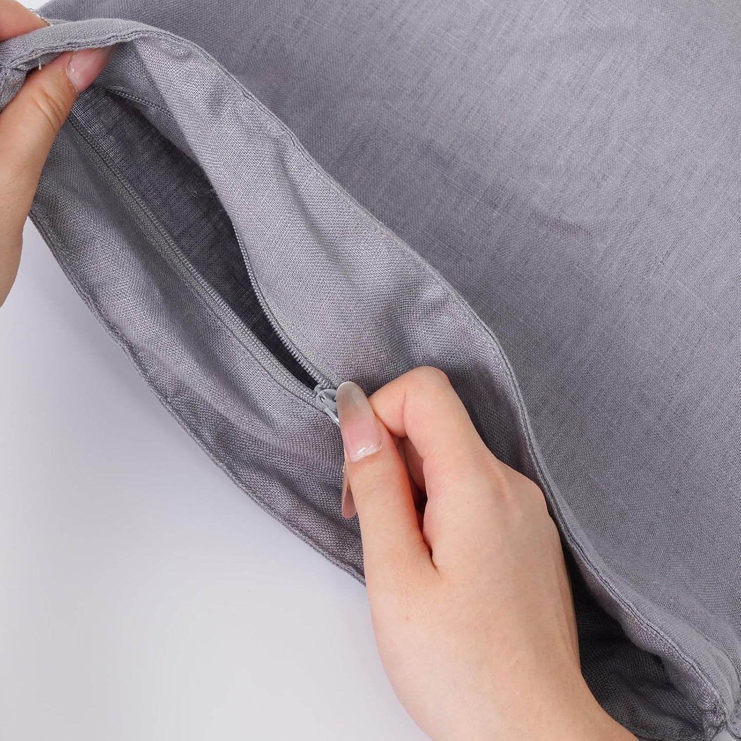 2 Pcs 100% Linen Bread Bags for Homemade Bread 13 x 19.6 Inches Reusable Sourdough Bread Storage Bag with Zipper (Gray)