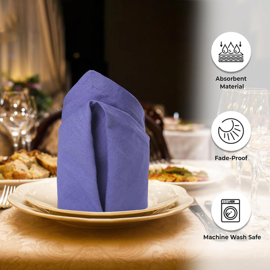 Urban Villa Cloth Napkins Set of 12 20x20 Inches 100% Cotton Napkins Cloth Washable Soft Durable Reusable Absorbent Table Dinner Napkins Cloth for Hotel Lunch Restaurant Weddings Parties – Lilac