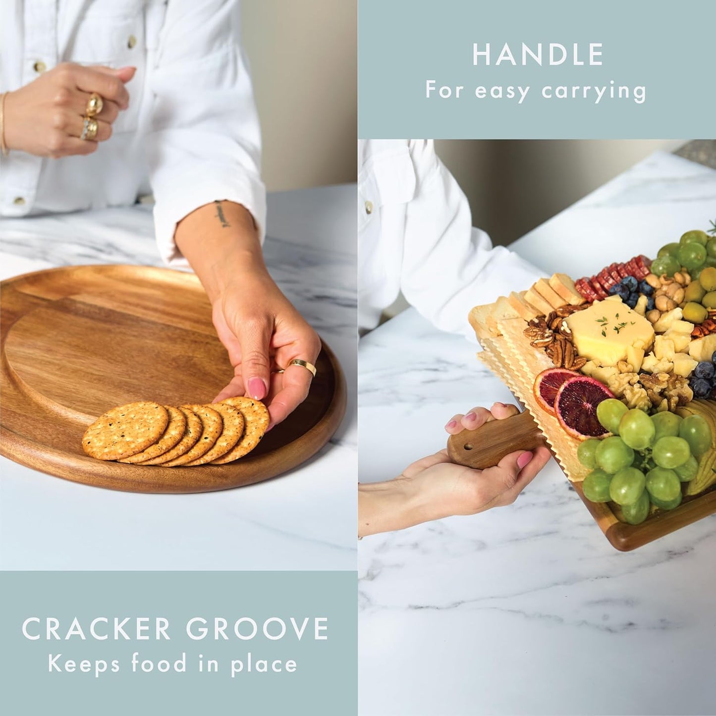 Charcuterie Board Set - Acacia Cheese Board for Serving with Accessories - House Warming Gifts for New Home, Bridal Shower & Wedding Gift, Birthday Gifts for Women