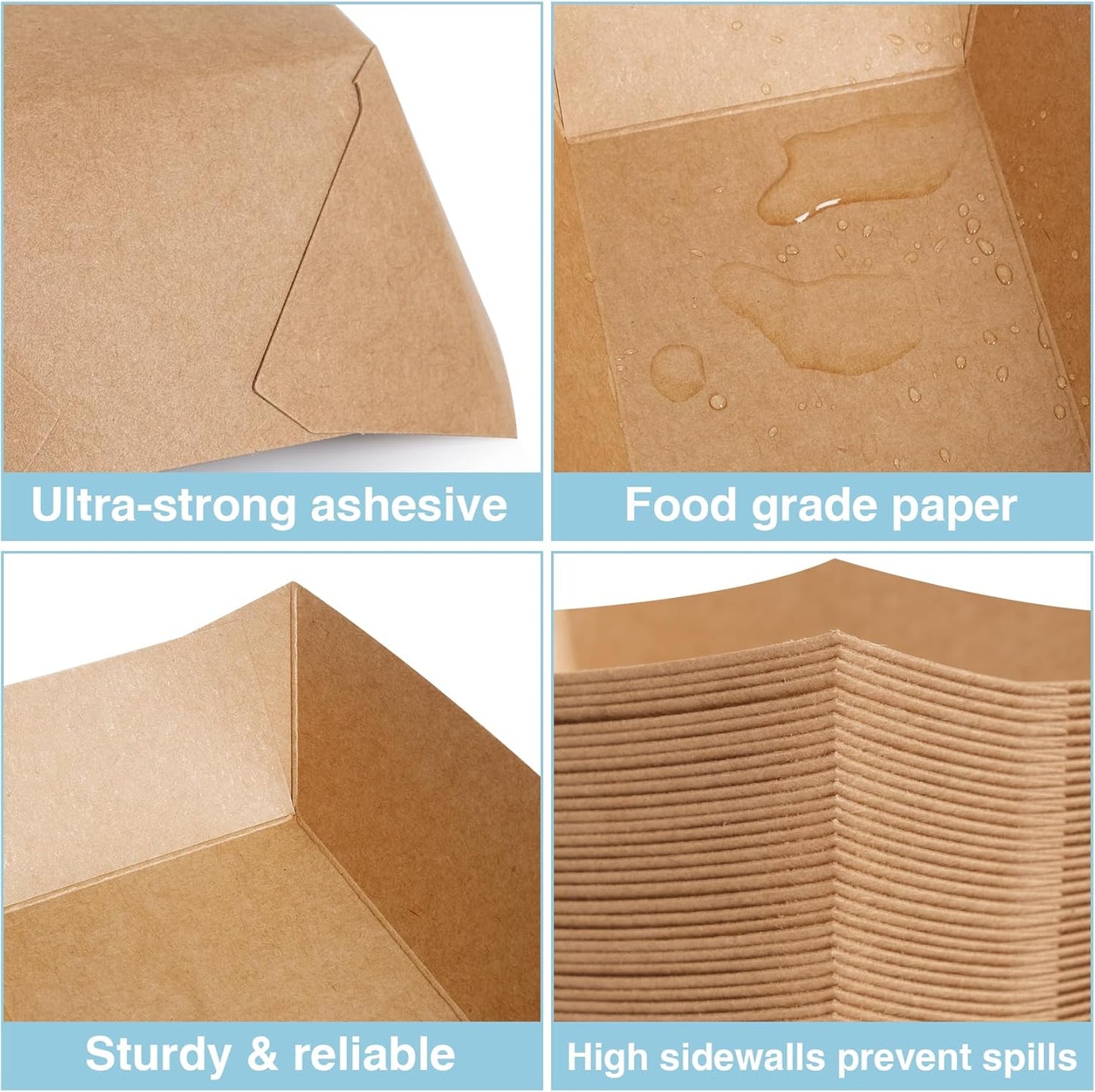 2lb Paper Food Trays, 250 Pack Disposable Paper Food Boat Serving Boats for French Fries Nachos Snack Hot Dog Taco BBQ Popcorn Bachelor Party Picnic