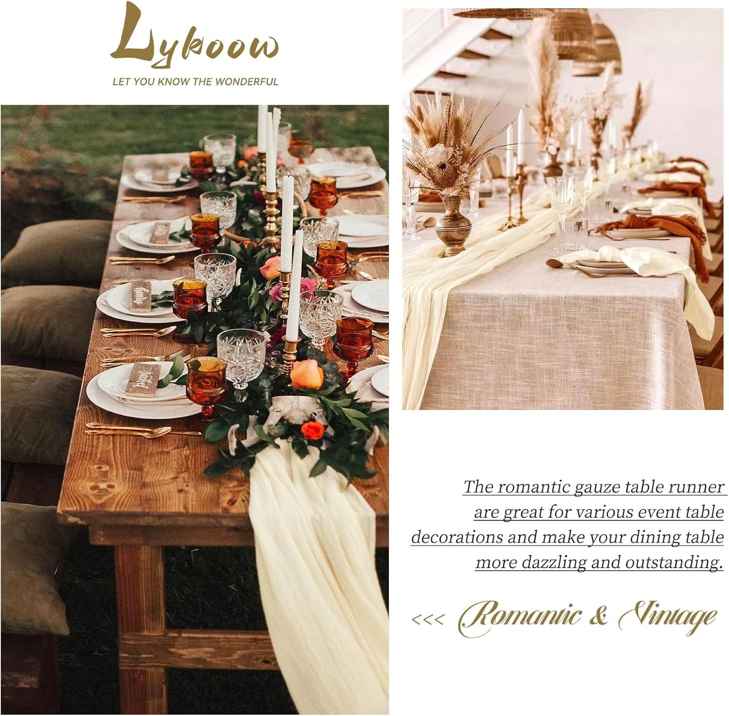 15 Packs Cheesecloth Table Runner Ivory,10 Ft Light Beige Rustic Gauze Boho Wedding Table Runner Decoration,Wedding Table Decor Table Cloth for Wedding Party Bridal Shower Table,21.5x120in