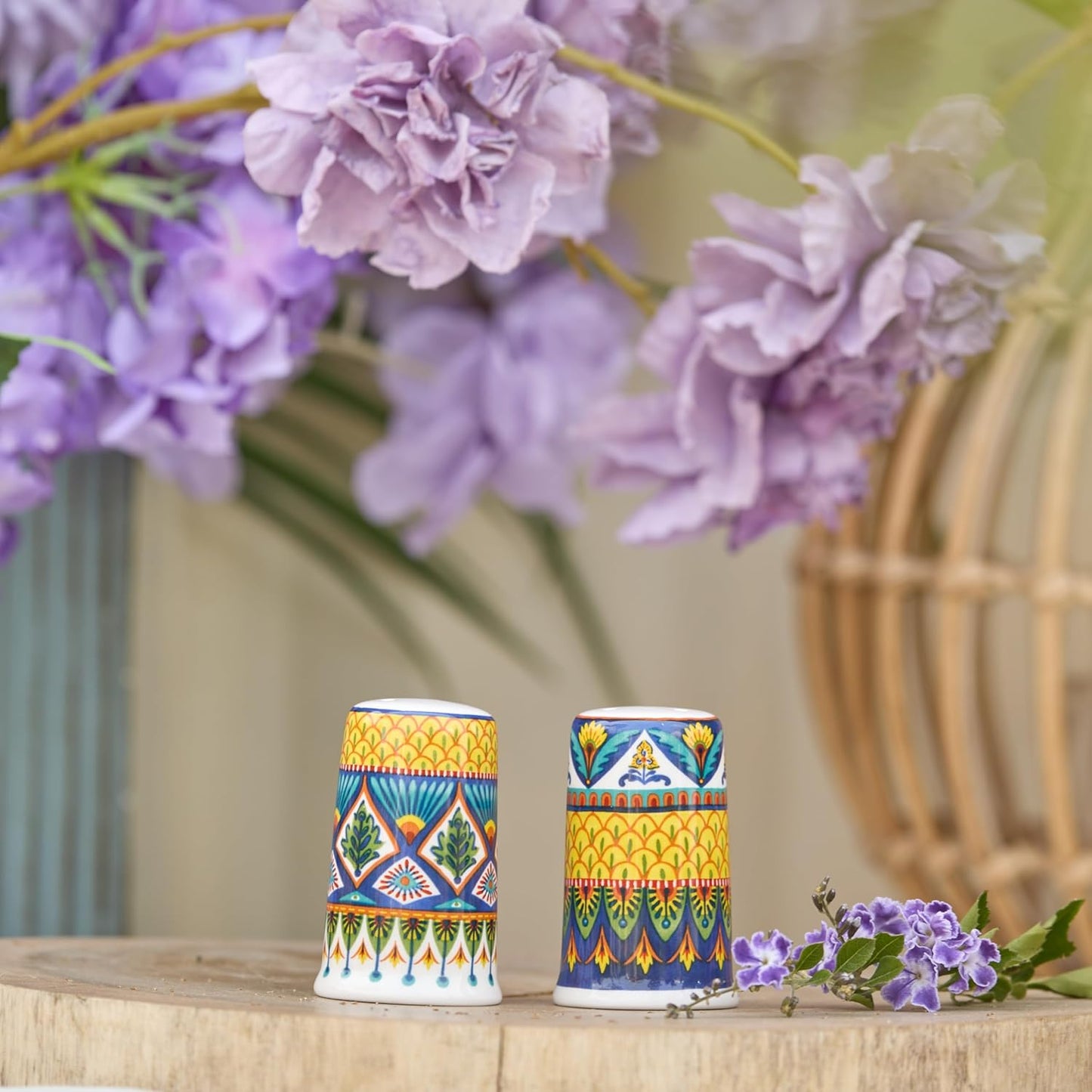 Bico Havana Ceramic Salt & Pepper Shaker Set, for Kitchen or Decor, Dishwasher Safe