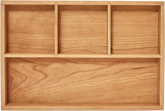 pandapark Wood Organizer Tray,Black Walnut,Desk & Drawer Storage Box (Cherry Master-4)
