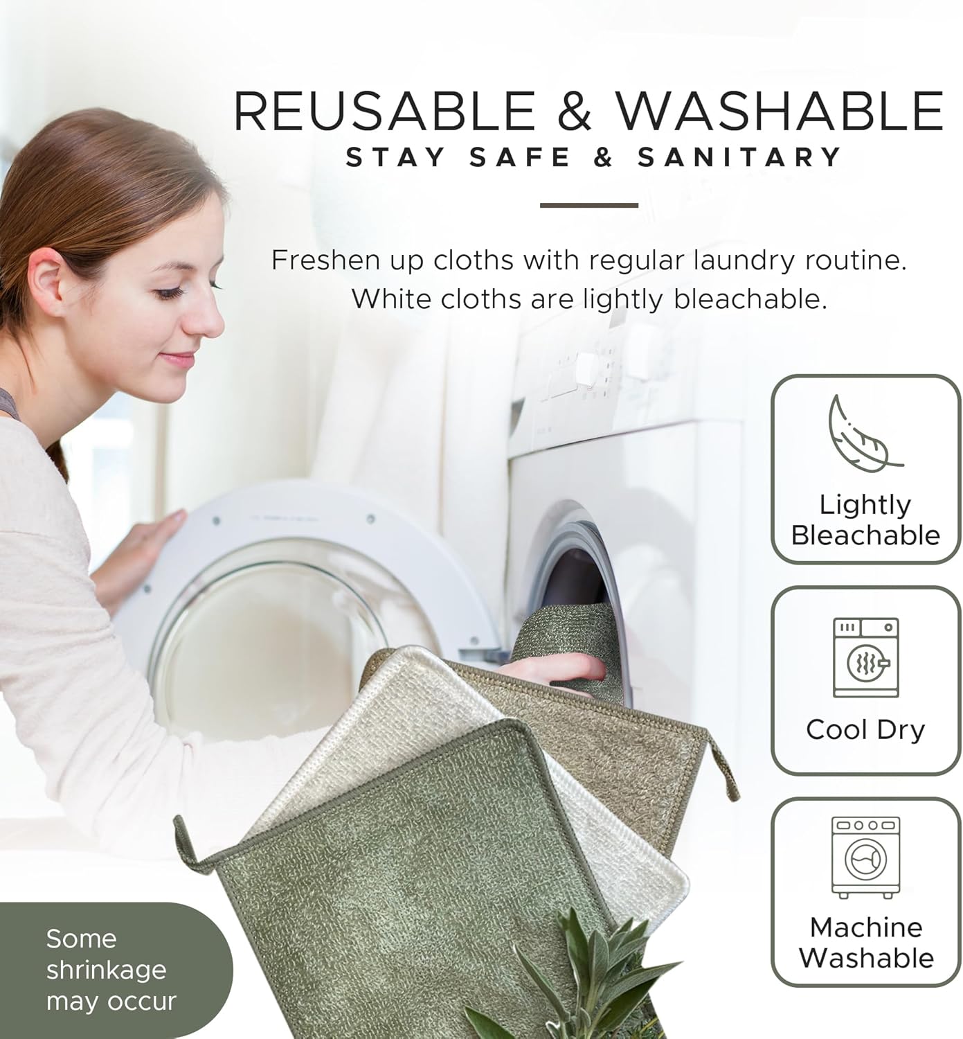 Whiffkitch Dishcloths Dishrags for Kitchen and Household Cleaning 6x7 6-Pack Non-Scratch 2-Ply Weave, Rayon Derived from Bamboo, Absorbent, Washable, Long-Lasting