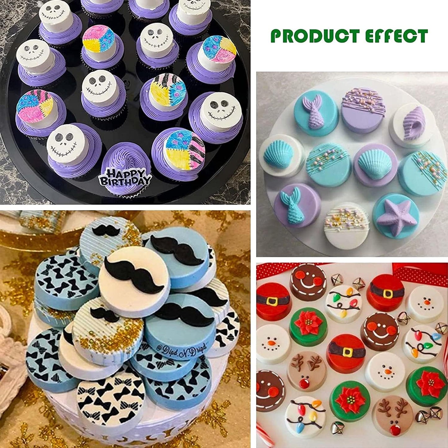 Actvty Round Chocolate Cookie Molds, 3 Pieces 12-Cavity Cylinder Chocolate Silicone Molds for Covered Oreo, Cookies Candy Jelly Mini Cakes and Muffin Baking(Pink)