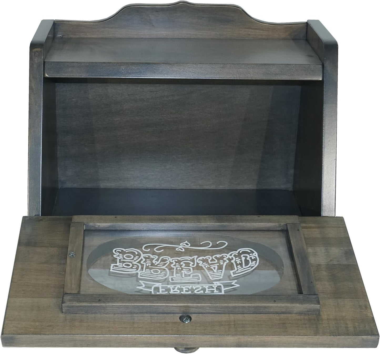 DutchCrafters Wooden Bread Box for Kitchen Countertop, Bread Storage for Homemade Bread Holder for Kitchen Counter - Amish Made in USA (Brown Maple with Antique Slate)