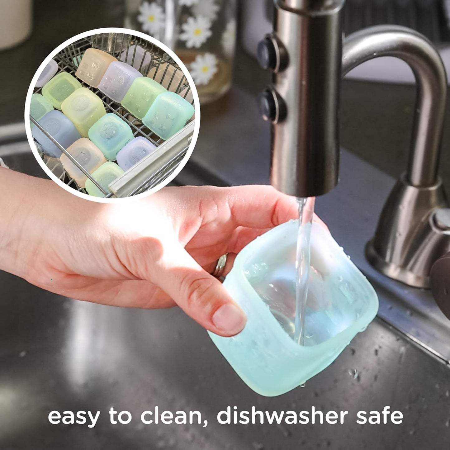 Olababy Clear Sense Silicone Storage Containers 4pk for Baby Food, Snacks, Formula, Puree, Sauce & More | Micro Plastic & BPA-Free | Daycare Essentials for Toddlers and Kids (Lemon, 4 oz / 120 ml)