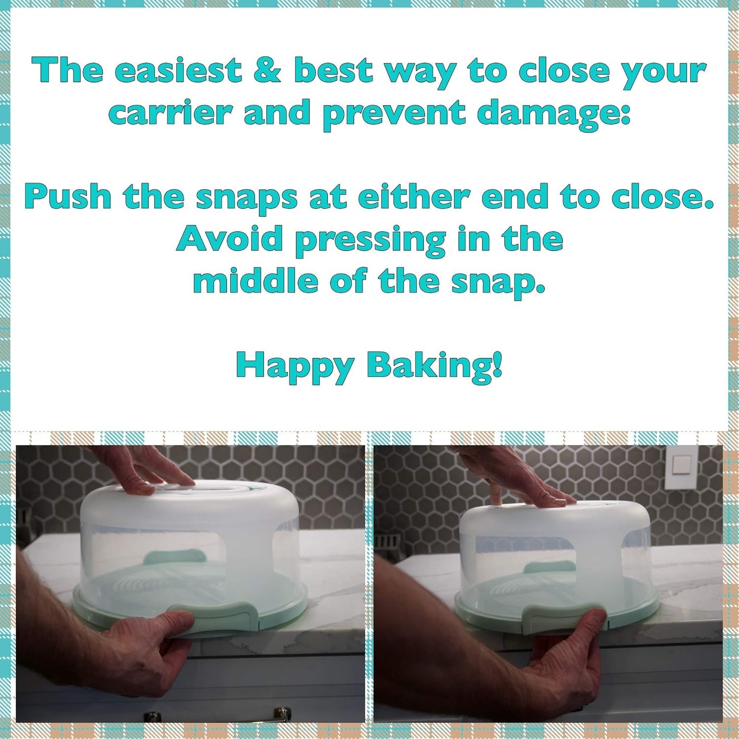 Round Cake Carrier Two Sided Cake Holder Serves as Five Section Serving Tray, Portable Cake Stand Fits 10 inch Cake, Cake Box Comes With Handle, Cake Container Holds Pies (Lilac)