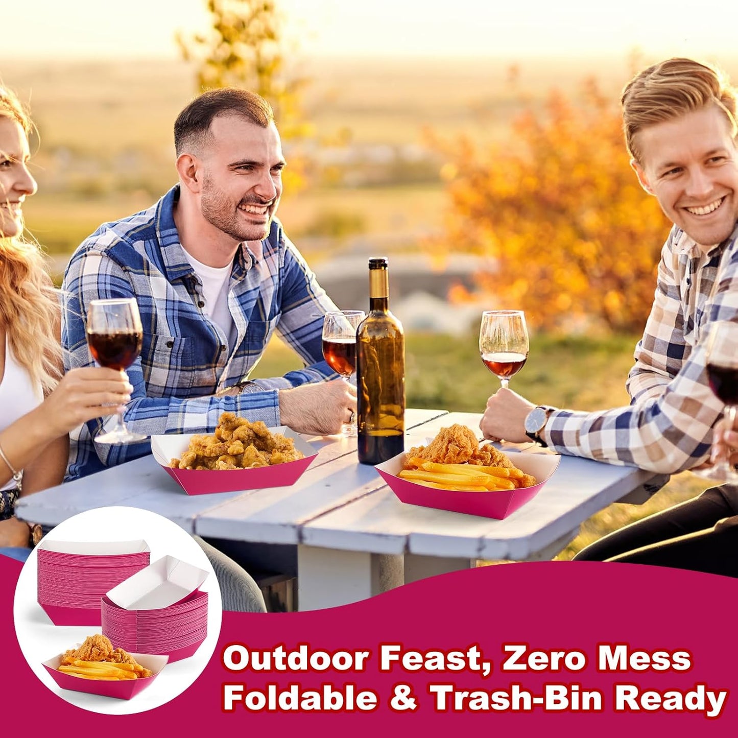 50 Pcs 2lb Paper Food Boat Trays Disposable,Snack Tray,Food Trays for Snack French Hot Dog Taco Popcorn Picnic party Wedding,Concession Stand Supplies (Purple)