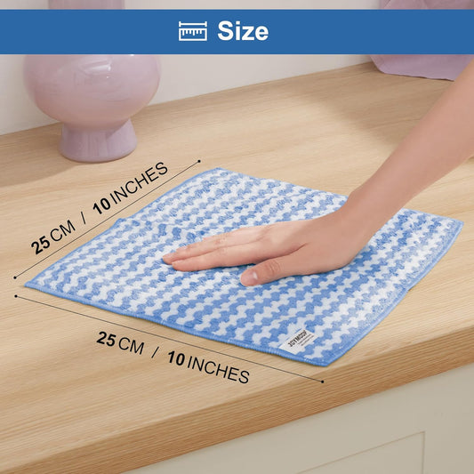 JOYMOOP 54 Packs Microfiber Cleaning Cloths, 10" x 10" Kitchen Towels – Reusable Cleaning Rags, Lint-Free, Super Absorbent Cleaning Cloths for Kitchen, Car, and Household Cleaning, Blue