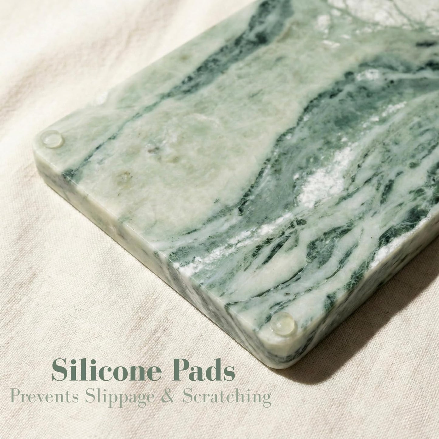 Green Marble Tray – 12" x 6.5" Decorative Vanity Tray for Bathroom, Countertop, Jewelry, Candles, Kitchen | Natural Stone Organizer for Makeup, Perfume, Skincare & Home Décor