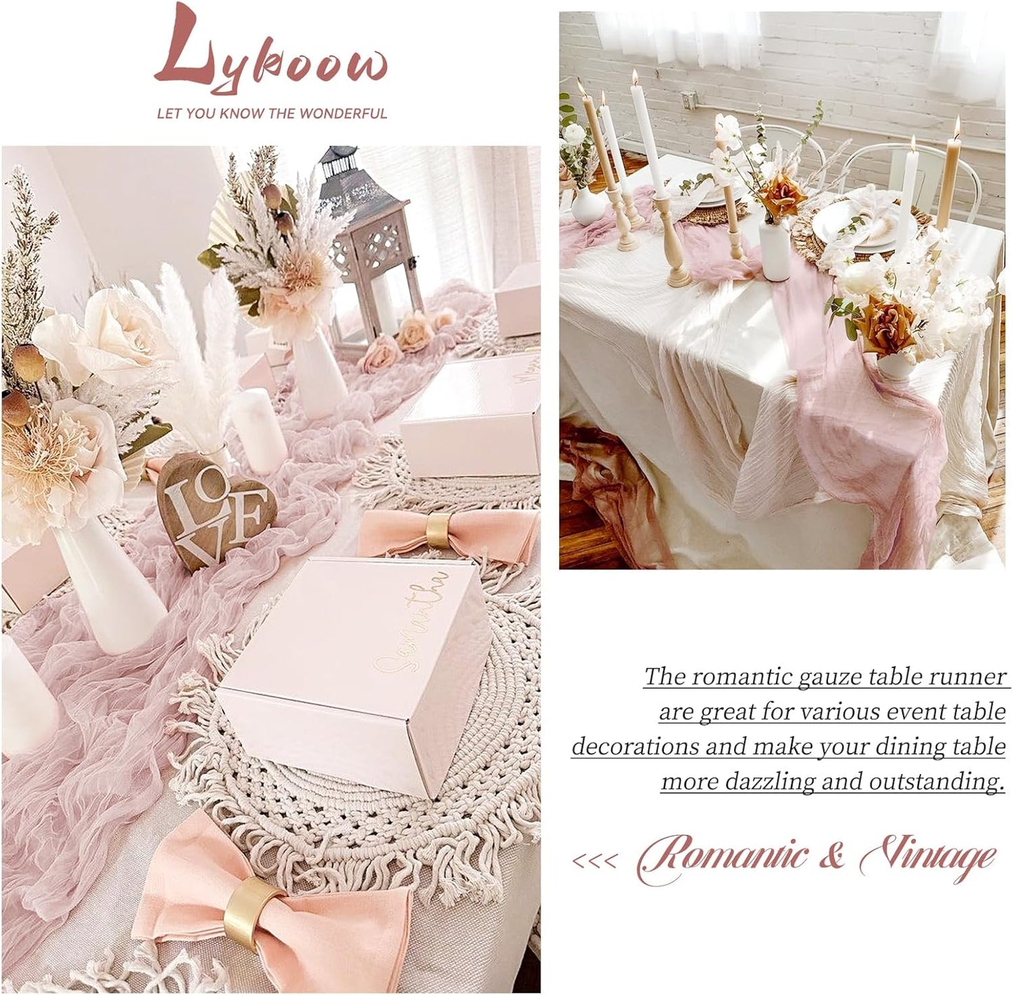 15 Packs Cheesecloth Table Runner Dusty Pink,10 Ft Rustic Gauze Boho Wedding Table Runner Decoration, Wedding Table Decor Table Cloth for Wedding Party Bridal Shower Table,21.5x120in