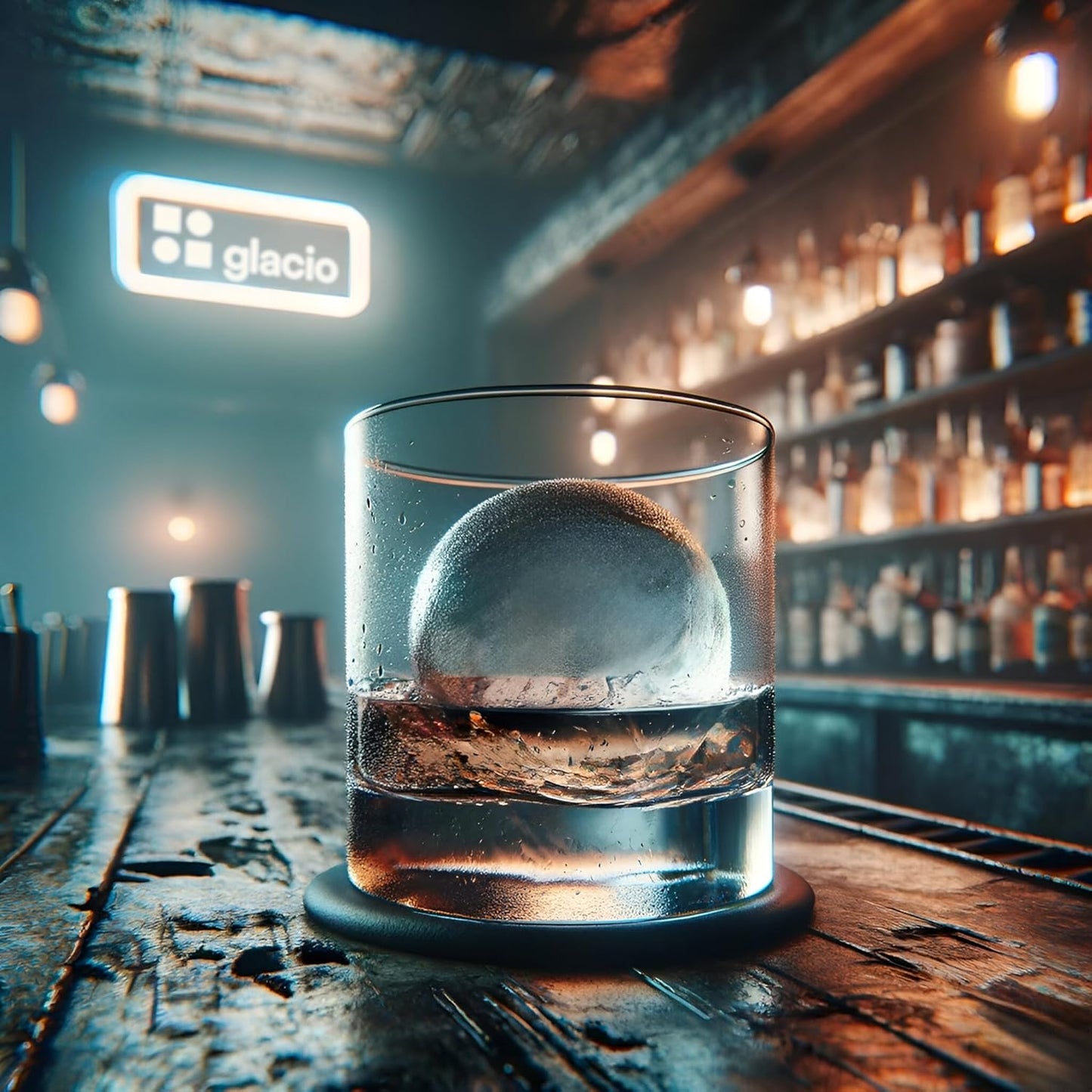 glacio Clear Ice Maker Set – Crystal Clear Ice Ball & Cube Molds for Whiskey and Cocktails | Dilution-Free Directional Freezing Design | Easy Removal