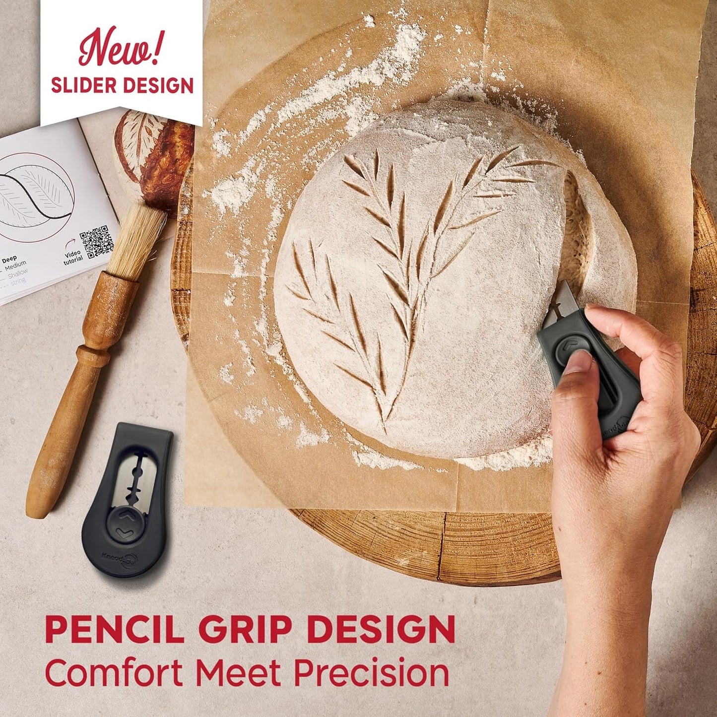 KneadAce Complete Sourdough Bread Baking Kit - 24oz Starter Jar, Cotton Rope Proofing Baskets, Magnetic Bread Lame, and Fast-Activation Sourdough Starter Culture for Perfect Artisan Loaves