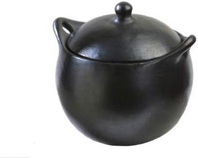 Authentic Chamba Soup & Bean Pot - Elegant Handmade Black Clay Dutch Oven with Cover - Perfect for Soups, Beans, Stocks & More - Versatile & Durable