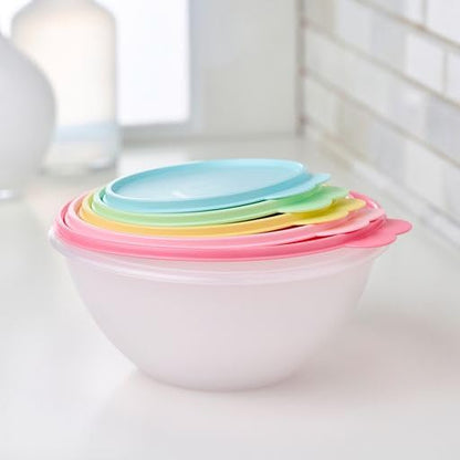 Tupperware Heritage Wonderlier 10 Piece Food Storage Bowl Set in Vintage Colors- Dishwasher Safe & BPA Free - (5 Containers + 5 Lids)