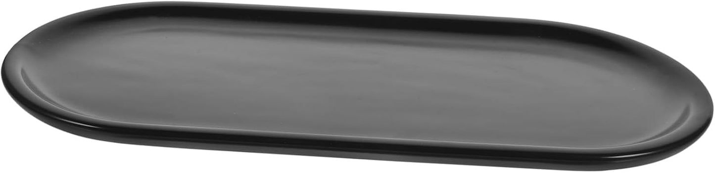 Uonlytech Oval Ceramic Vanity Tray Decorative Storage Organizer for Bathroom Dresser Countertop Perfume Jewelry Holder Space-Saving Multifunctional