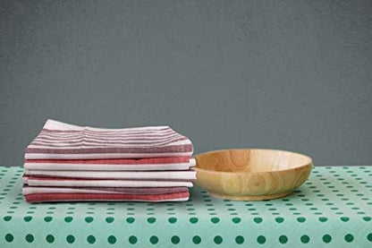 Urban Villa Christmas Dinner Napkins Horizontal Stripes Cloth Napkins Set of 12 Garnet/Red Color Dinner Napkins 20x20 Inches 100% Cotton Over Sized Cloth Napkins with Mitered Corners DinnerNapkins