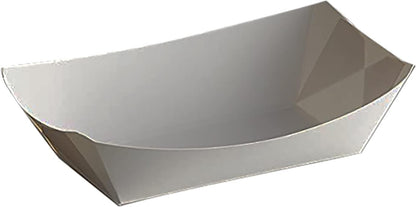 Angel's Peel Lounge White Paper Food Tray- Grease-Resistant and Microwavable- Heavy Duty Paper Trays Great for Tacos, Nachos, Fries, BBQ's, Picnics, Carnivals and Parties (3 lb) Pack of 100