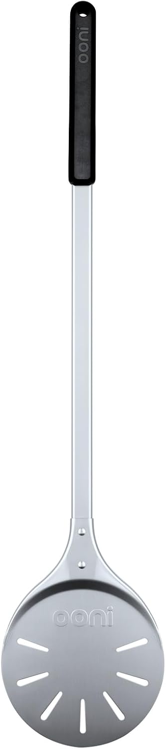 ooni Pizza Turning Peel - 7 Inch Aluminum Perforated Pizza Peel, Lightweight Metal Pizza Turner with Long Handle, Pizza Tools, Pizza Oven Accessories